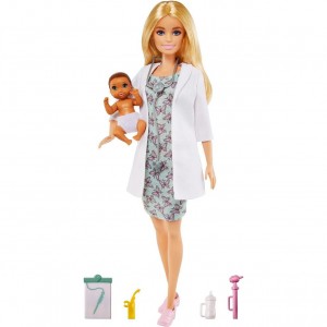Barbie & Ken Кукла Профессии Кем быть?  Педиатр c малышом пациентом  GVK03