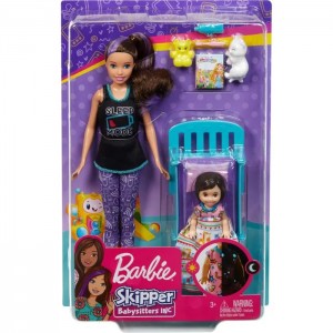 Кукла Barbie & Ken Skipper Няня с малышом Время сна GHV88
