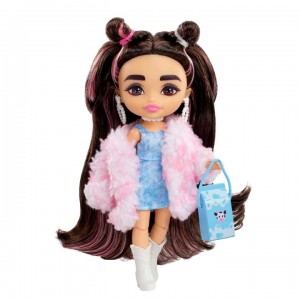 Кукла Barbie & Ken Extra minis в розовой шубке HKP90