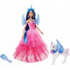 Кукла Barbie с синими волосами и сапфировым крылатым единорогом HRR16