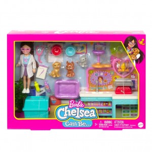 Игровой набор Barbie Chelsea Ветеринар с животными HGT12