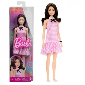 Кукла Barbie Модница в нежном платье в клетку HRH21