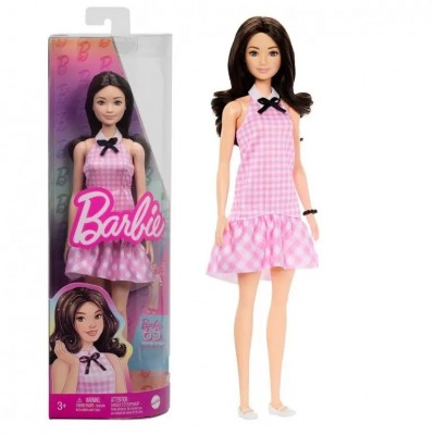 Кукла Barbie Модница в нежном платье в клетку HRH21